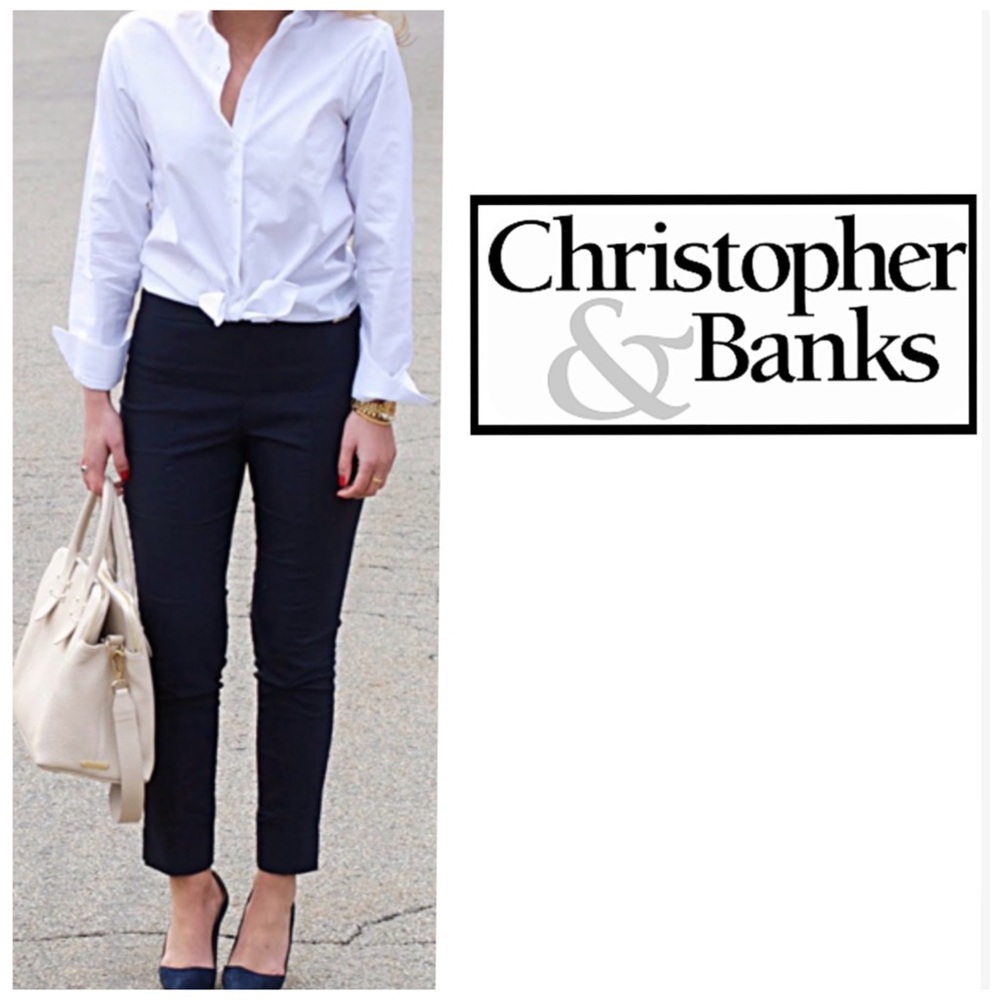 NWT Christopher & Banks, Signature Slimming Navy Pants With A Modern Fit, 16P - Picture 1 of 9